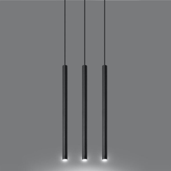 Sollux Lighting Pendelleuchte Pastelo 3 in Schwarz mit linearer Ausführung Ambientebeispiel
