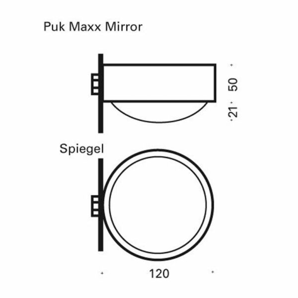 Top Light Spiegeleinbauleuchte Puk Maxx Mirror LED Chrom Maße