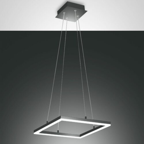 Fabas Luce Pendelleuchte Bard in Anthrazit quadratisch