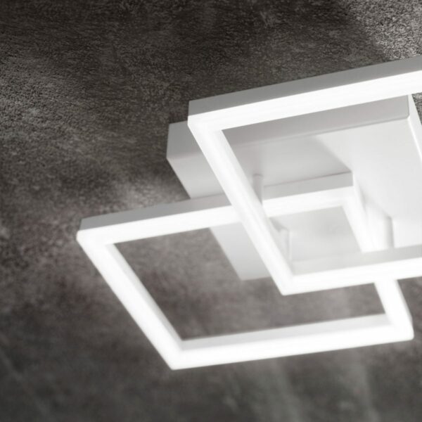 Fabas Luce Wand- und Deckenleuchte Bard 2-flammig klein Weiß Detail Leuchtenschirm