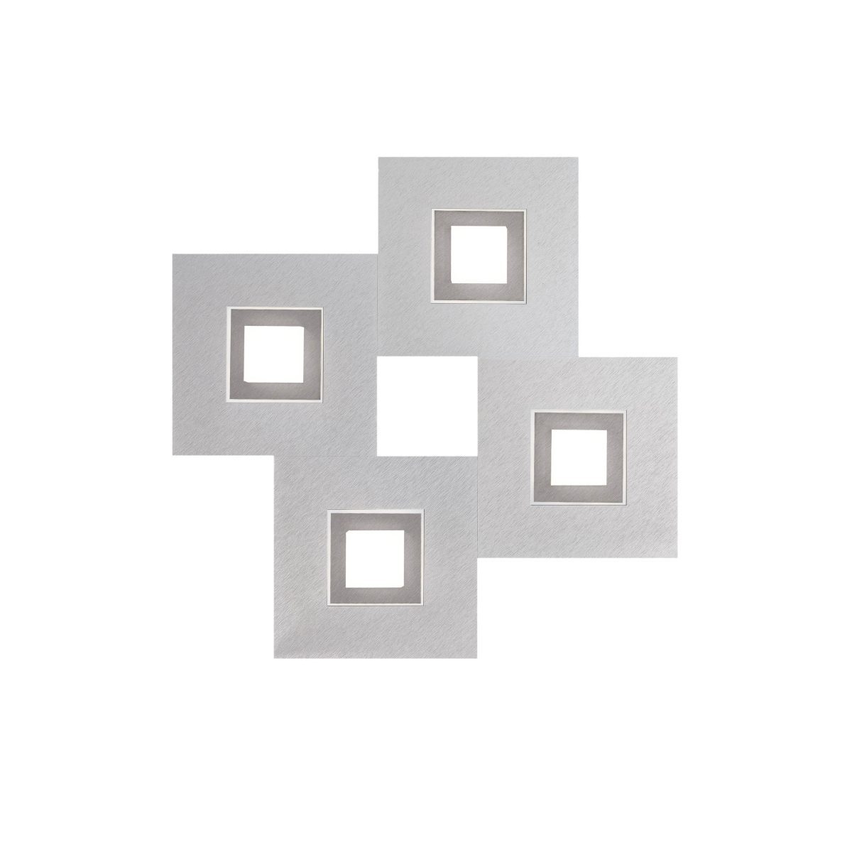 Grossmann Wand- und Deckenleuchte Karree in Aluminium/Titan 4-flammig quadratische Ausführung