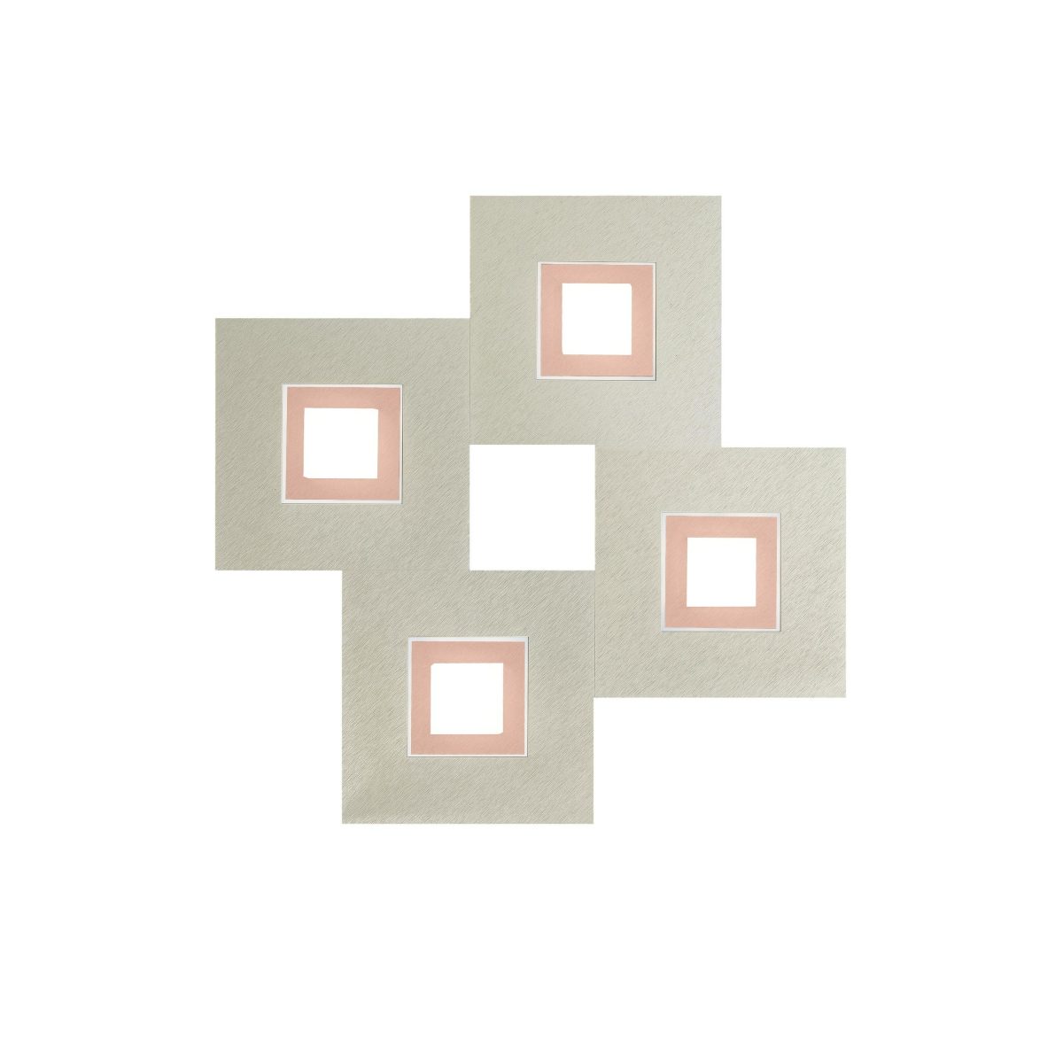 Grossmann Wand- und Deckenleuchte Karree in Perlglanz/Kupfer-Pastell 4-flammig quadratische Ausführung
