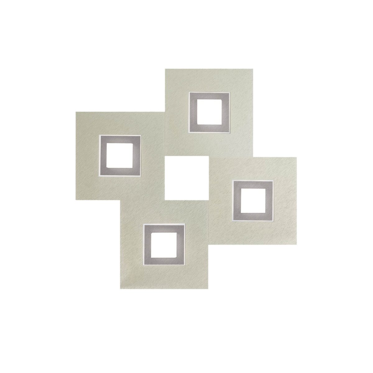 Grossmann Wand- und Deckenleuchte Karree in Perlglanz/Titan 4-flammig quadratische Ausführung