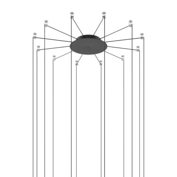 Lodes Baldachin Radial System in Schwarz matt für 12 Pendel
