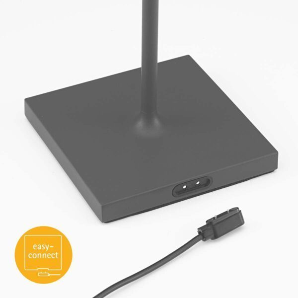Sigor Akkustehleuchte Nuindie Graphitgrau magnetischer Easy-Connect-USB-Stecker