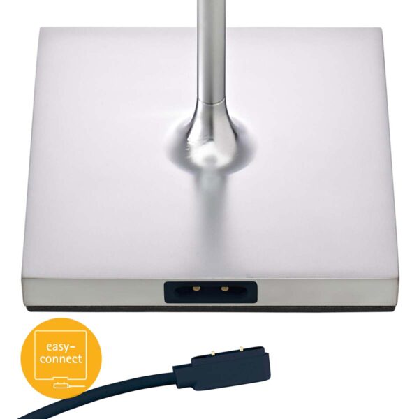 Sigor Akkutischleuchte Nuindie Silber eloxiert magnetischer Easy-Connect-USB-Stecker