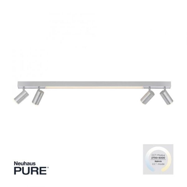 Paul Neuhaus Deckenstrahler Pure-Lines in Aluminium