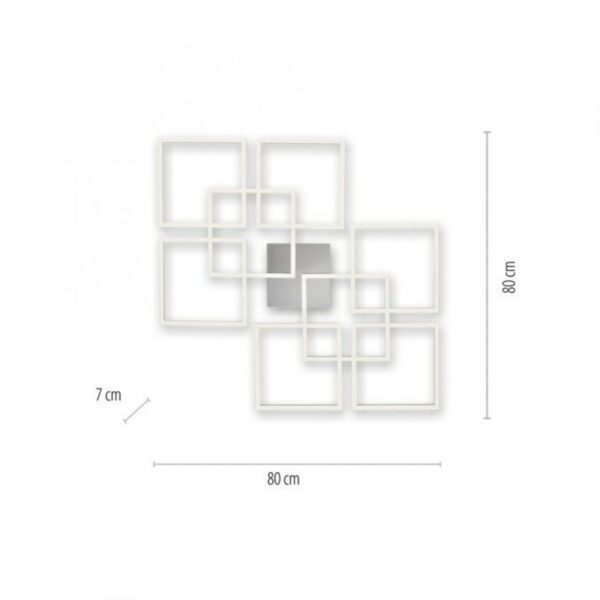 Paul Neuhaus Deckenleuchte Q-Inigo in quadratischer Ausführung (80 x 80 cm) Maße