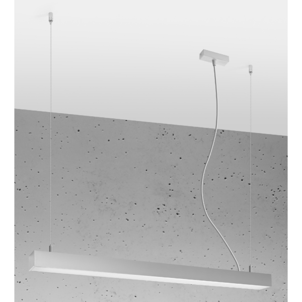 Sollux Pendelleuchte Pinne in Grau mit 90 cm Länge Wohnbeispiel