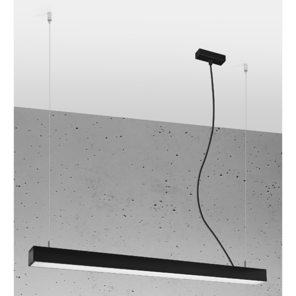Sollux Pendelleuchte Pinne in Schwarz mit 90 cm Länge Wohnbeispiel