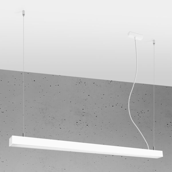Sollux Pendelleuchte Pinne in Weiß mit 117 cm Länge Wohnbeispiel