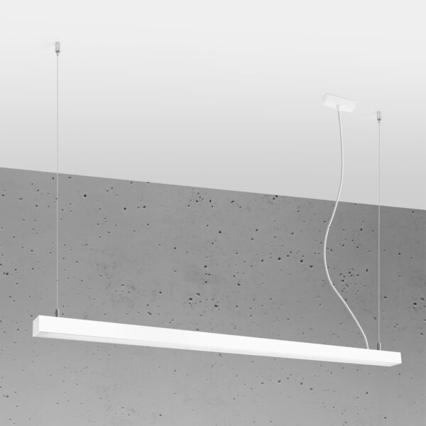 Sollux Pendelleuchte Pinne in Weiß mit 150 cm Länge Wohnbeispiel