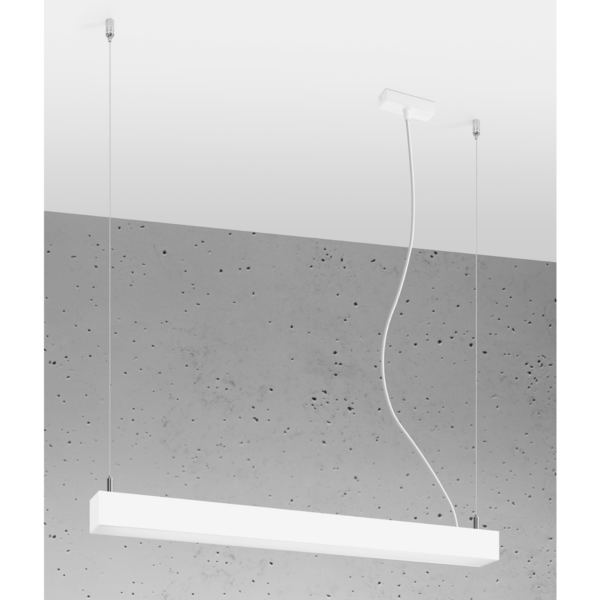 Sollux Pendelleuchte Pinne in Weiß mit 67 cm Länge Wohnbeispiel