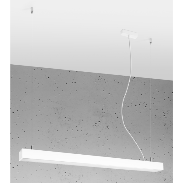 Sollux Pendelleuchte Pinne in Weiß mit 90 cm Länge Wohnbeispiel