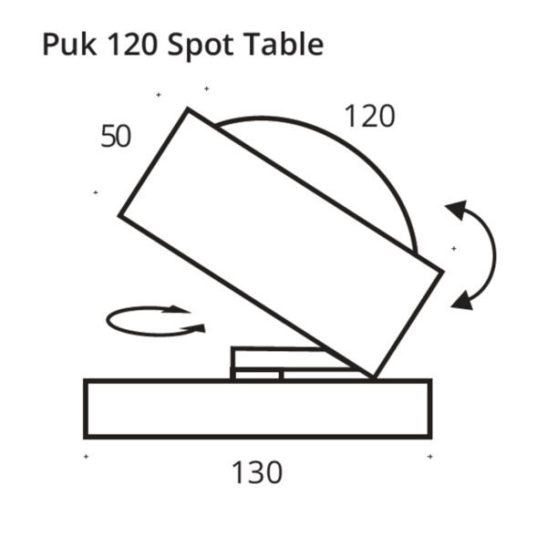 Top Light Tischleuchte Puk! 120 Spot Table Maße