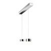 Oligo Pendelleuchte Grace 2-flammig mit Baldachin in Chrom und Lampenschirmen in Chrom