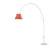 Luceplan Bogenleuchte Lady Costanza mit Aluminiumgestell und Lampenschirm in Rot