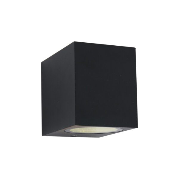 Liadomo Wand-Außenleuchte Cube in Schwarz mit eckiger Form