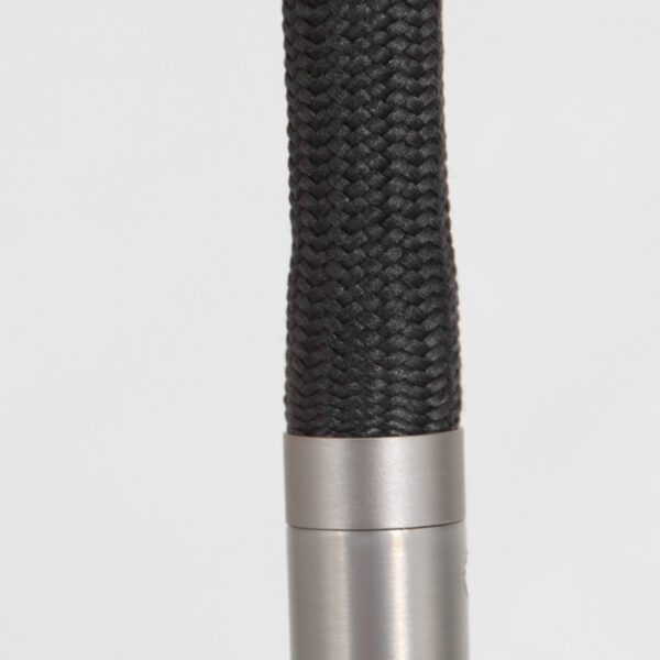 Steinhauer Deckenfluter Turound mit Flexarm in Stahl mit rauchfarbenem Diffusor Detailansicht Leuchtenarm
