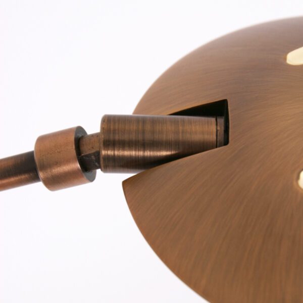 Steinhauer Deckenfluter Zenith mit Leseleuchte in Bronze Detailansicht Leuchtenkopf