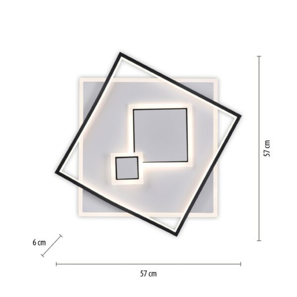 Paul Neuhaus Deckenleuchte Mailak in quadratischer Form Maße