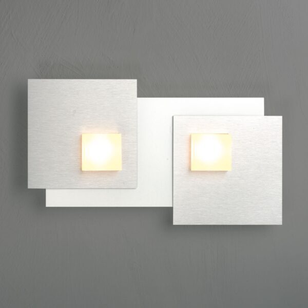 Bopp Wand- und Deckenleuchte Pixel 2-flammig in in Weiß. Dekoplatte Aluminium