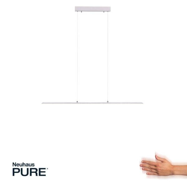 Paul Neuhaus Pendelleuchte Pure-Lite in Stahl mit 100 cm