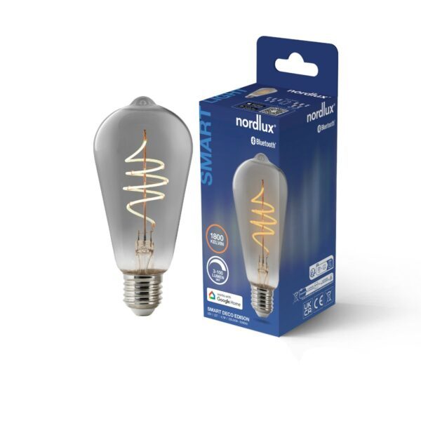 Nordlux Smart-LED-Filament Edison-Form Rauch E27