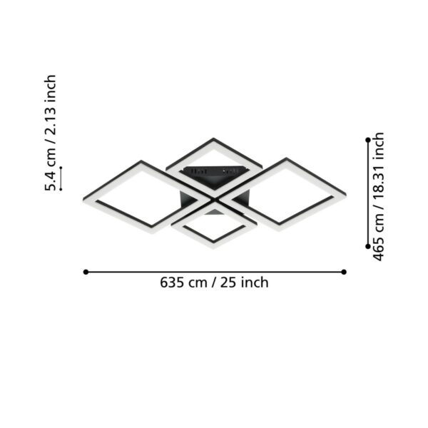 Eglo Deckenleuchte Paranday-Z Form 4 Maße