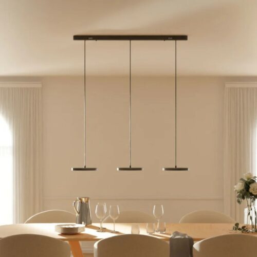 Lumière Design Pendelleuchte Evanos in Schwarz 3-flammig