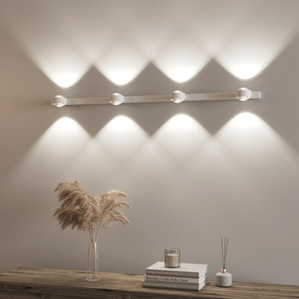Top Light Wandleuchte Puk Mini Choice Wall 4-flammig in Weiß matt mit 120 cm Wohnbeispiel
