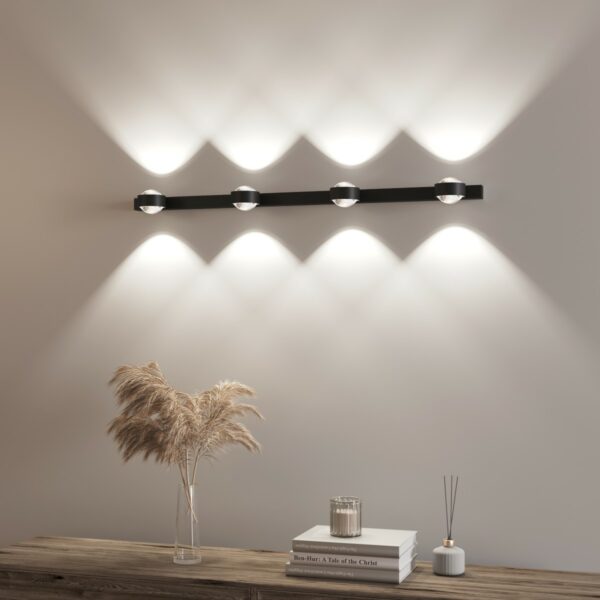 Top Light Wandleuchte Puk Mini Choice Wall 4-flammig in Schwarz matt mit 100 cm Wohnbeispiel