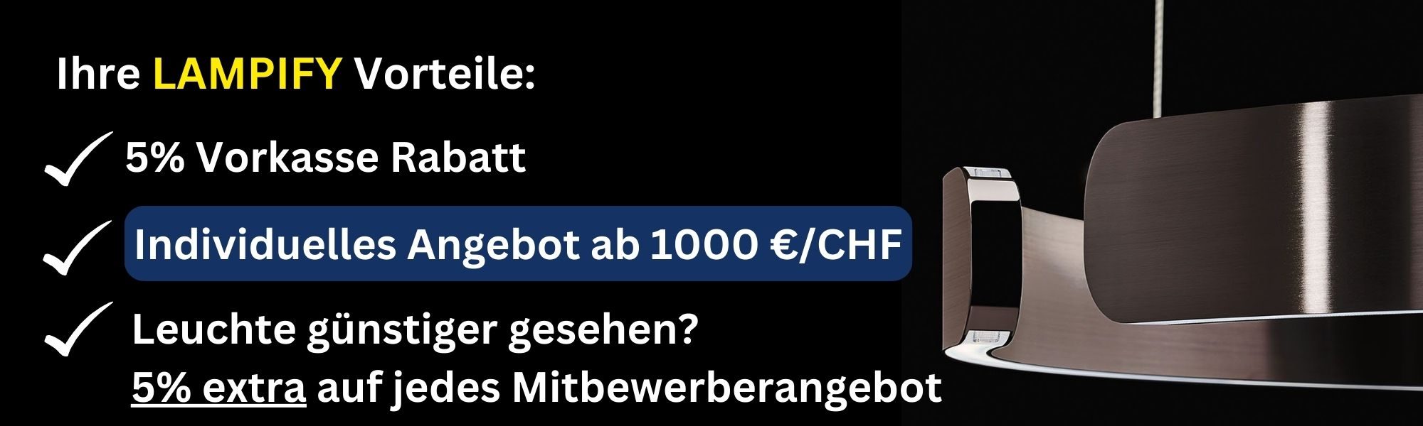 5% Rabatt Vorkasse, individuelles Angebot ab 1000 EUR/CHF, Best-Preis-Garantie auf Occhio