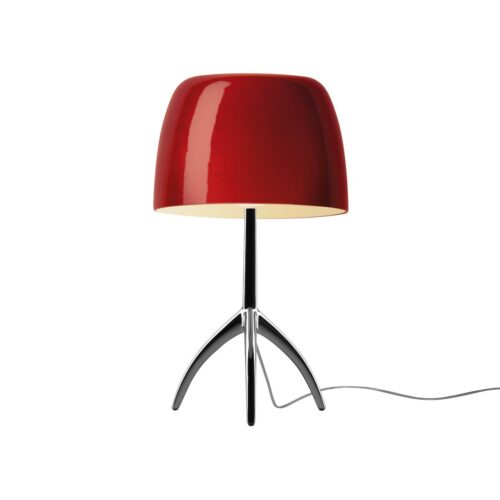 Foscarini Tischleuchte Lumiere Grande in Kirsche (ciliegia)/Schwarz (cromo nero)