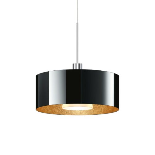 Bruck Pendelleuchte Cantara Glas LED in Chrom/Schwarz-Gold mit 30 cm