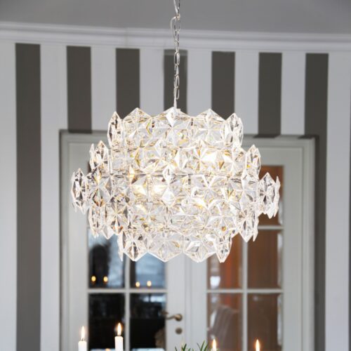 By Rydéns Pendelleuchte Monarque Mini in Transparent Wohnbeispiel